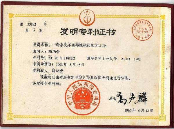 一种杂交羊角椒的选育方法